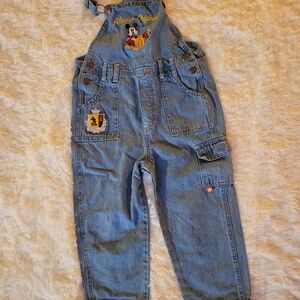 Disney Kids Overalls with Mickey Embroidery - Light Blue